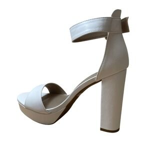 Dream Pairs White Platform Ankle Strap Block Heels Sandals Women's Size 8